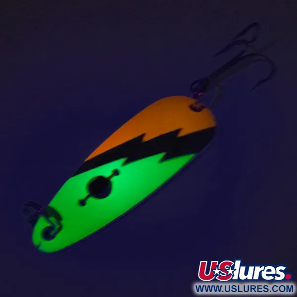  Red Eye Lures Red Eye Evil Eye UV, 1/2oz Nickel / Orange / Green / Red Eye fishing spoon #8025