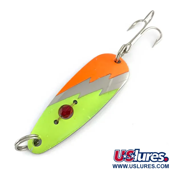  Red Eye Lures Red Eye Evil Eye UV, 1/2oz Nickel / Orange / Green / Red Eye fishing spoon #8025