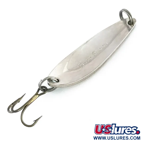 Vintage  Acme Fiord Spoon, 1/4oz Nickel / Green fishing spoon #8044