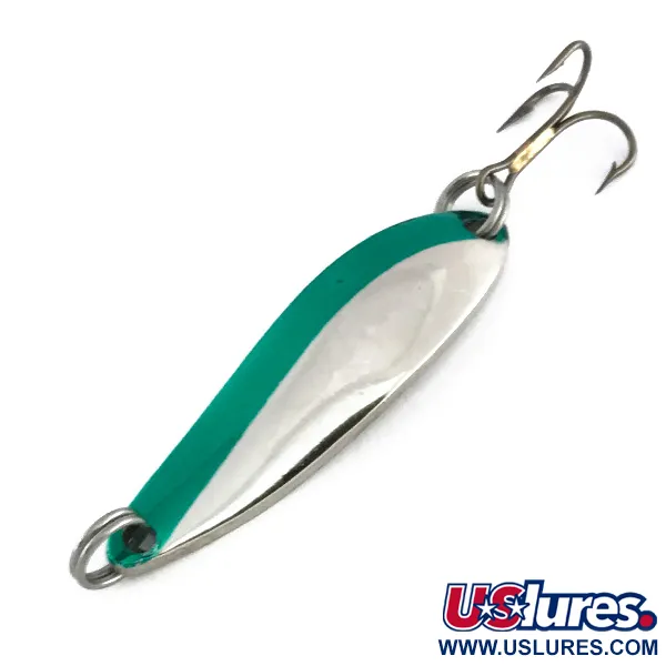 Vintage  Acme Fiord Spoon, 1/4oz Nickel / Green fishing spoon #8044