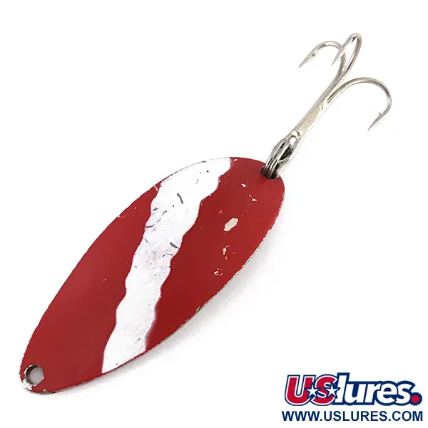 Vintage  Acme Little Cleo (Hula Girl), 1/2oz Red / White / Nickel fishing spoon #8087