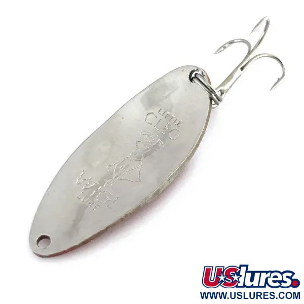 Vintage  Seneca Little Cleo (Hula Girl), 2/3oz Red / White / Nickel fishing spoon #8089