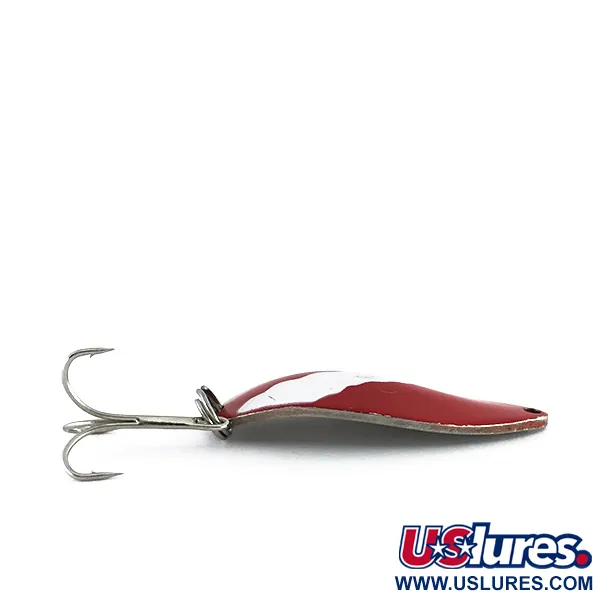 Vintage  Seneca Little Cleo (Hula Girl), 2/3oz Red / White / Nickel fishing spoon #8089
