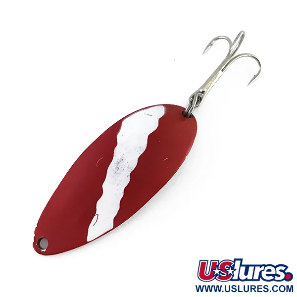 Vintage  Seneca Little Cleo (Hula Girl), 2/3oz Red / White / Nickel fishing spoon #8089
