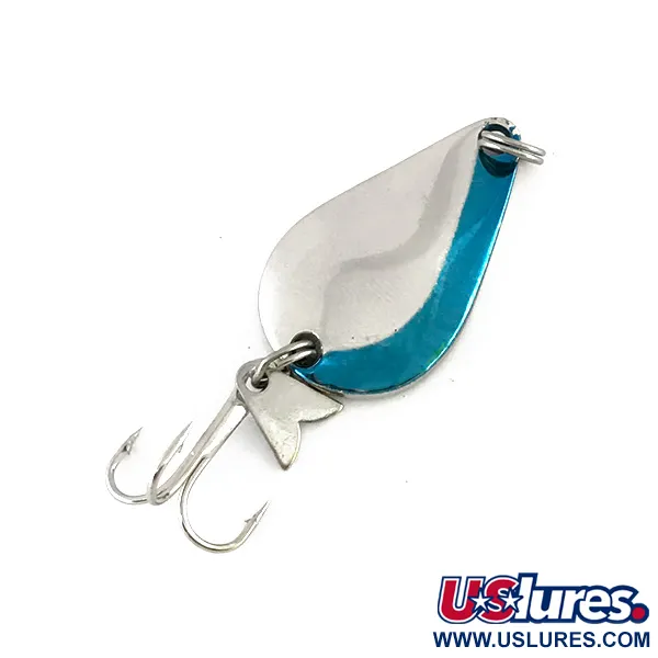Vintage  Acme K.O. Wobbler, 1/4oz Nickel / Blue fishing spoon #8104