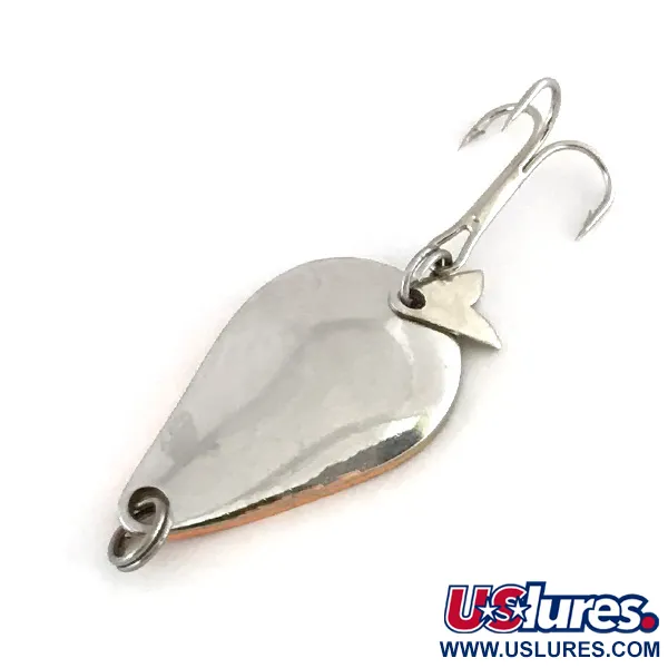 Vintage  Acme K.O. Wobbler, 1/4oz Nickel / Orange fishing spoon #8105