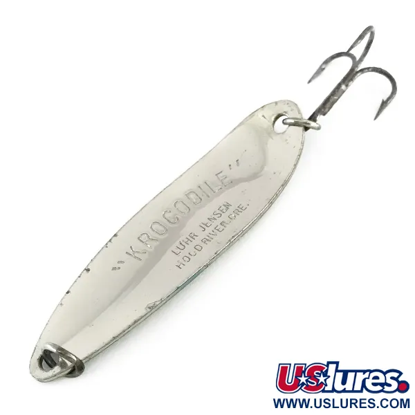 Vintage  Luhr Jensen Krocodile Die #5, 1oz Blue / Nickel fishing spoon #8109