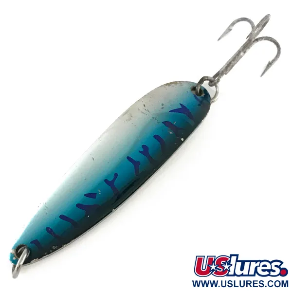 Vintage  Luhr Jensen Krocodile Die #5, 1oz Blue / Nickel fishing spoon #8109