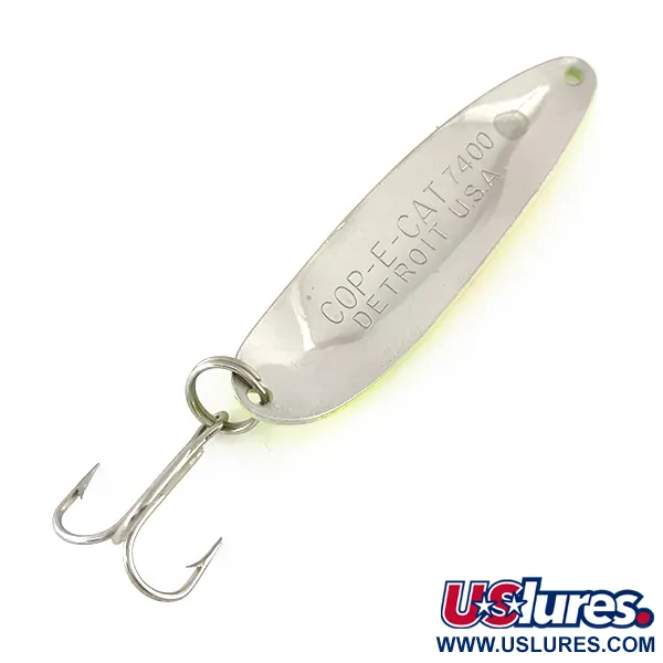  Eppinger Dardevle Cop-E-Cat 7400 UV, 1/2oz Yellow / Red / Nickel fishing spoon #8111