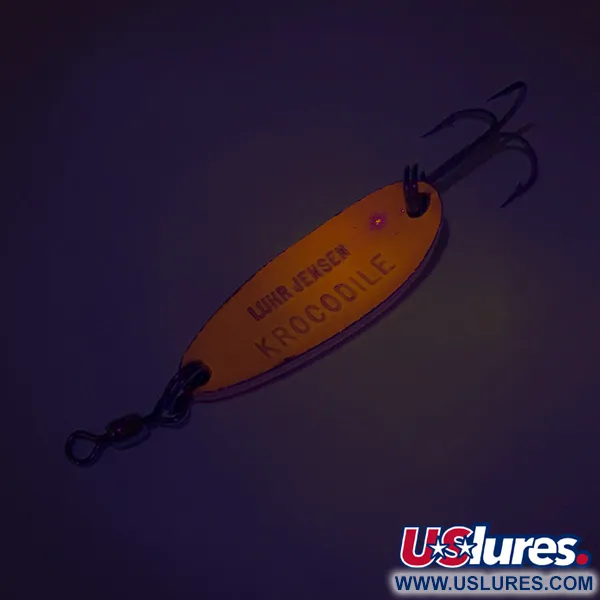  Luhr Jensen Krocodile UV, 1/3oz Red / Rainbow Hologram fishing spoon #8116
