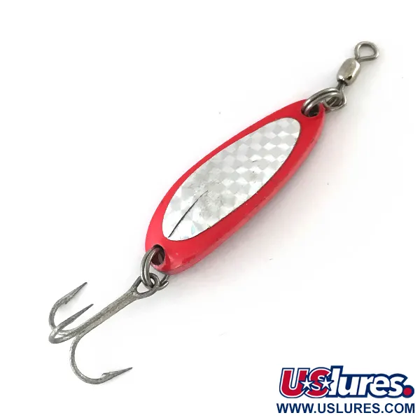  Luhr Jensen Krocodile UV, 1/3oz Red / Rainbow Hologram fishing spoon #8116
