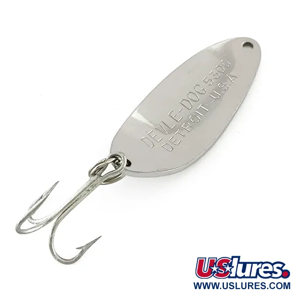 Vintage  Eppinger Dardevle Devle Dog 5300, 1/3oz Nickel fishing spoon #8122