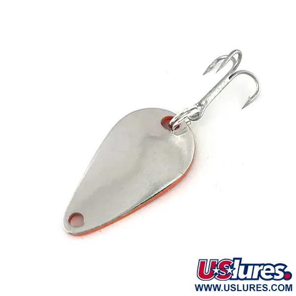 Vintage  Acme K.O. Wobbler, 1/8oz Orange / Nickel fishing spoon #8146