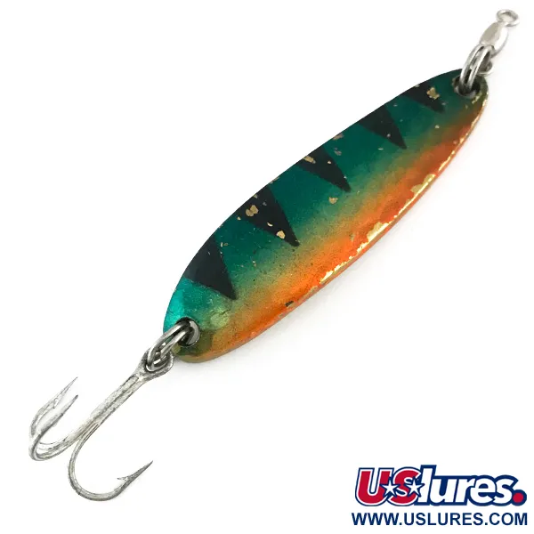 Vintage  Luhr Jensen Krocodile Die #3, 1/2oz Tiger / Gold fishing spoon #8152