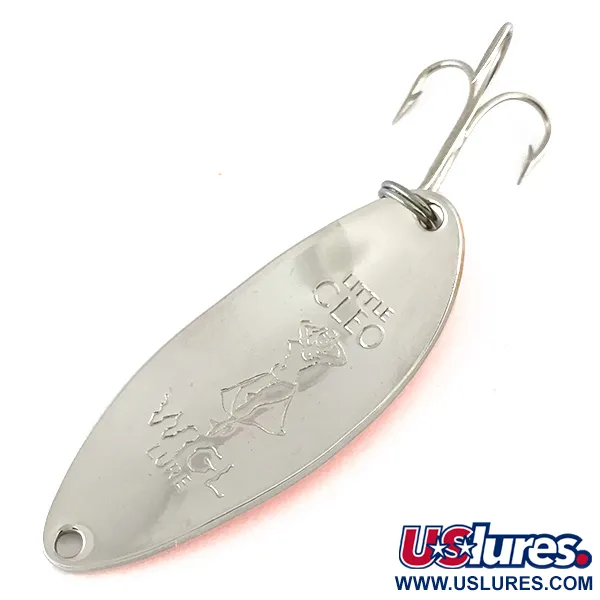 Vintage  Seneca Little Cleo (Hula Girl), 1/2oz Nickel / Orange fishing spoon #8157