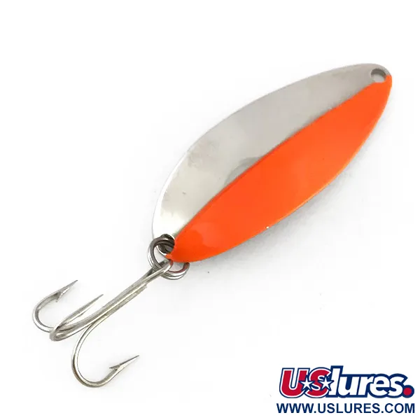 Vintage  Seneca Little Cleo (Hula Girl), 1/2oz Nickel / Orange fishing spoon #8157