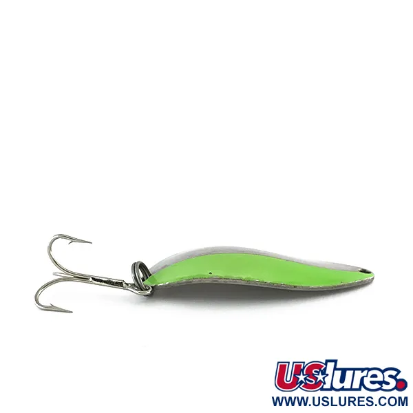 Vintage  Seneca Little Cleo (Hula Girl), 1/2oz Nickel / Green fishing spoon #8158