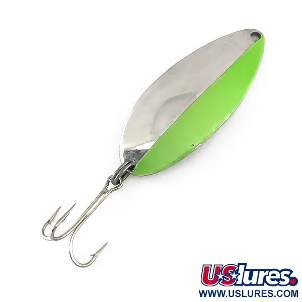 Vintage  Seneca Little Cleo (Hula Girl), 1/2oz Nickel / Green fishing spoon #8158