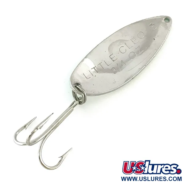 Vintage   Acme Little Cleo Glow, 3/4oz White / Green / Nickel fishing spoon #8171