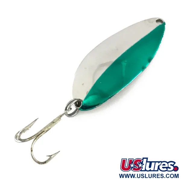 Vintage  Seneca Little Cleo (Hula Girl), 1/2oz Nickel / Green fishing spoon #8172