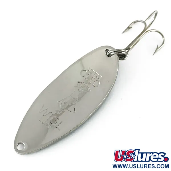 Vintage  Acme Little Cleo (Hula Girl), 1/2oz Nickel / Blue fishing spoon #8173