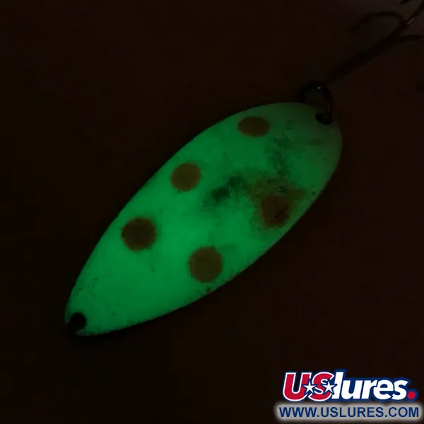 Vintage  Seneca Little Cleo (Hula Girl) Glow, 3/4oz White / Pink / Nickel fishing spoon #8174