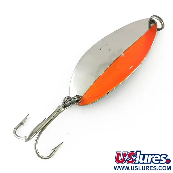 Vintage  Seneca Little Cleo (Hula Girl), 1/2oz Nickel / Orange fishing spoon #8177