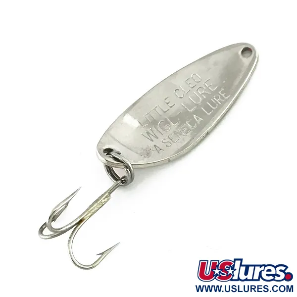 Vintage  Seneca Little Cleo UV, 1/4oz Nickel / Orange fishing spoon #8178