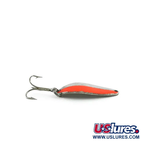 Vintage  Seneca Little Cleo UV, 1/4oz Nickel / Orange fishing spoon #8178