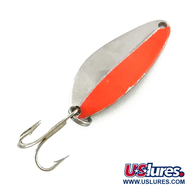 Vintage  Seneca Little Cleo UV, 1/4oz Nickel / Orange fishing spoon #8178