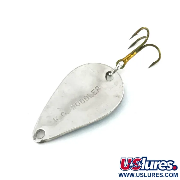 Vintage  Acme K.O. Wobbler, 1/4oz Nickel / Blue fishing spoon #8184