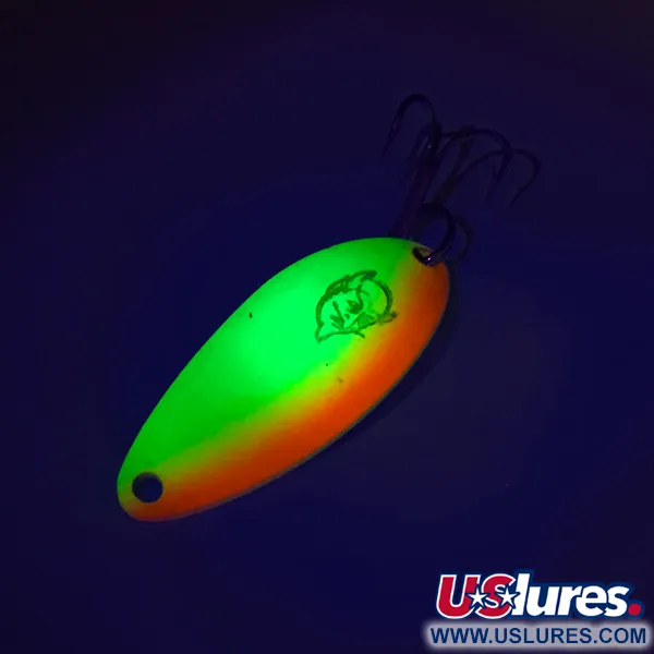  Eppinger Dardevle Devle Dog 5200 UV, 1/4oz Yellow / Orange / Nickel fishing spoon #8191
