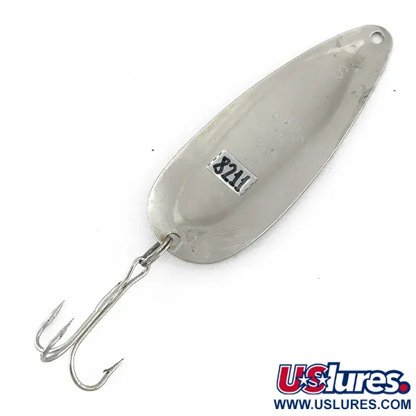 Vintage  Worth Chippewa Steel Spoon, 3/5oz Green / Yellow / Nickel fishing spoon #8211