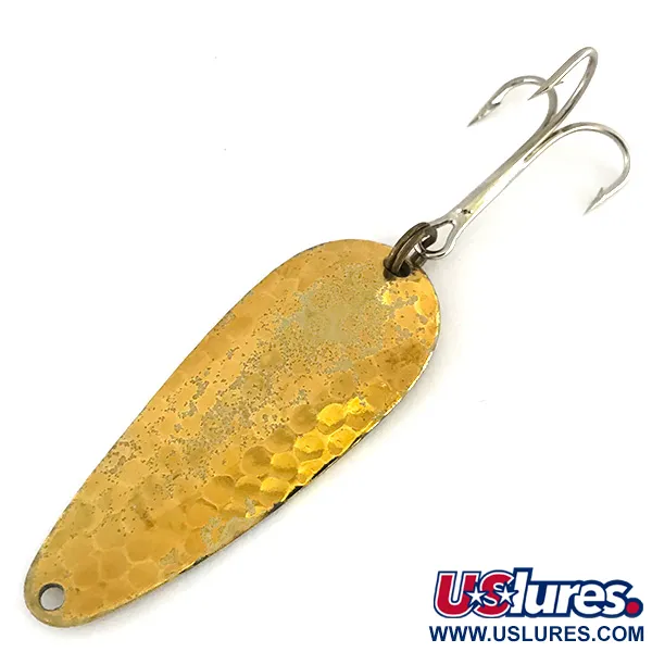 Vintage   Nebco FlashBait 266, 1/3oz Hammered Gold fishing spoon #8214