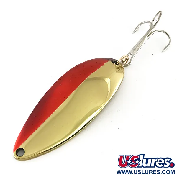 Vintage  Luhr Jensen Little Jewel, 3/4oz Gold / Red fishing spoon #8219