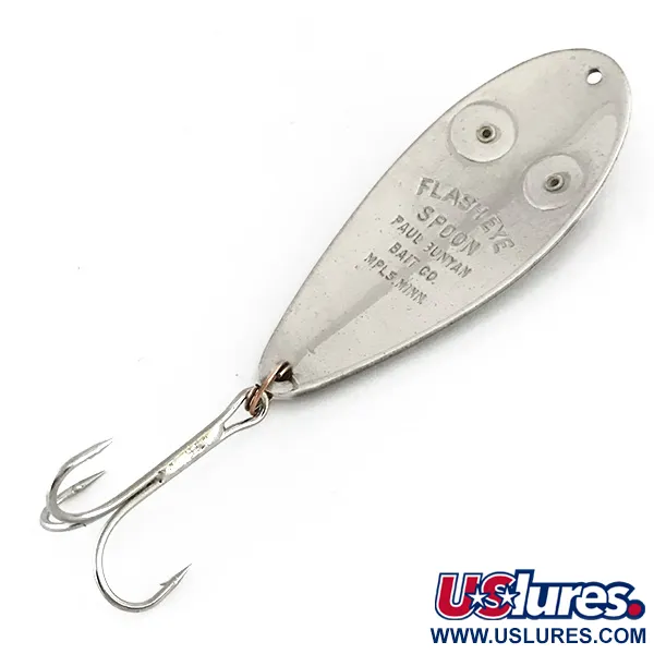 Vintage   Paul Bunyan Flash eye spoon, 3/5oz Nickel / Red Eyes fishing spoon #8229