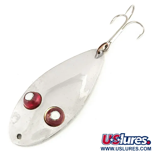 Vintage   Paul Bunyan Flash eye spoon, 3/5oz Nickel / Red Eyes fishing spoon #8229