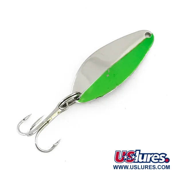 Vintage   Acme Little Cleo UV, 1/4oz Nickel / Green fishing spoon #8243