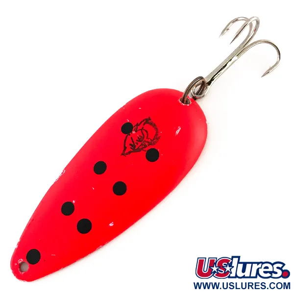 Vintage  Eppinger Dardevle Dardevlet UV, 3/4oz Red / Nickel fishing spoon #8248