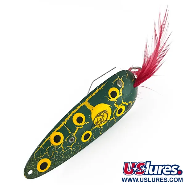 Vintage  Eppinger Weedless Dardevle, 1oz Frog / Nickel fishing spoon #8249