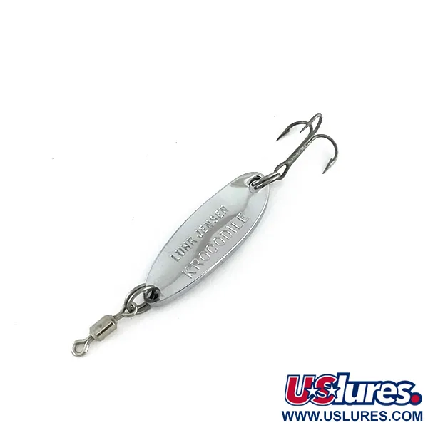 Vintage  Luhr Jensen Krocodile, 1/4oz Nickel fishing spoon #8250