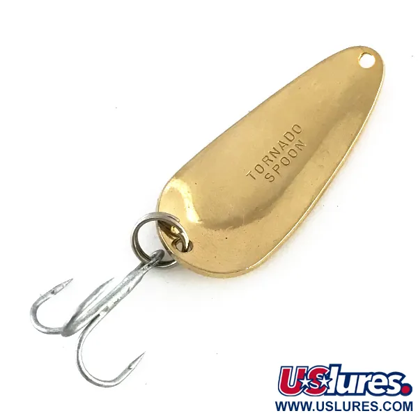  Acme Tornado Spoon, 1/4oz Gold, Red / White fishing spoon #8251