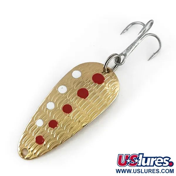  Acme Tornado Spoon, 1/4oz Gold, Red / White fishing spoon #8251
