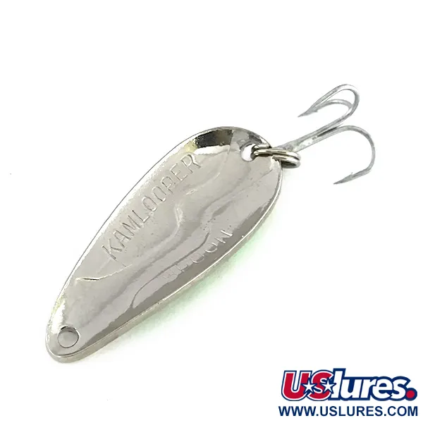 Vintage  Acme Kamlooper, 2/5oz Nickel / Green / Red fishing spoon #8253