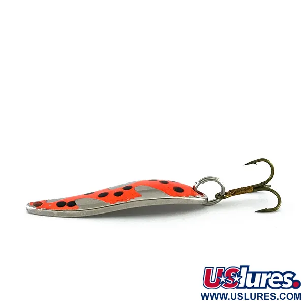 Vintage  Acme Fiord Spoon UV, 1/4oz Red / Nickel fishing spoon #8260