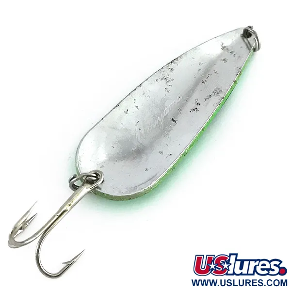 Vintage   Moriyama, 1oz Green / Nickel fishing spoon #8263