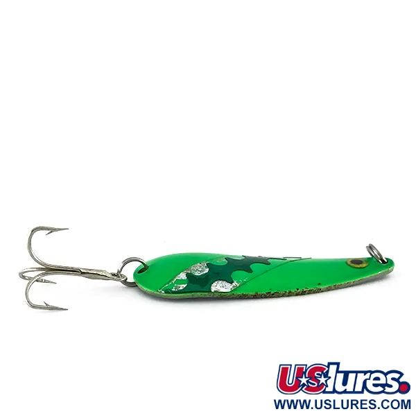 Vintage   Moriyama, 1oz Green / Nickel fishing spoon #8263