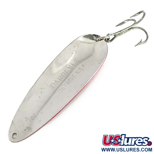 Vintage  Eppinger Dardevle, 1oz Red / White / Nickel fishing spoon #8268