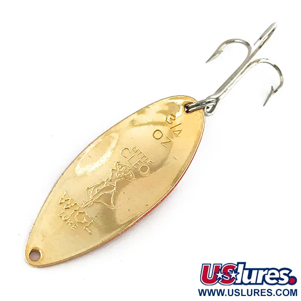 Vintage  Seneca Little Cleo (Hula Girl), 3/4oz Red / White / Gold fishing spoon #8271