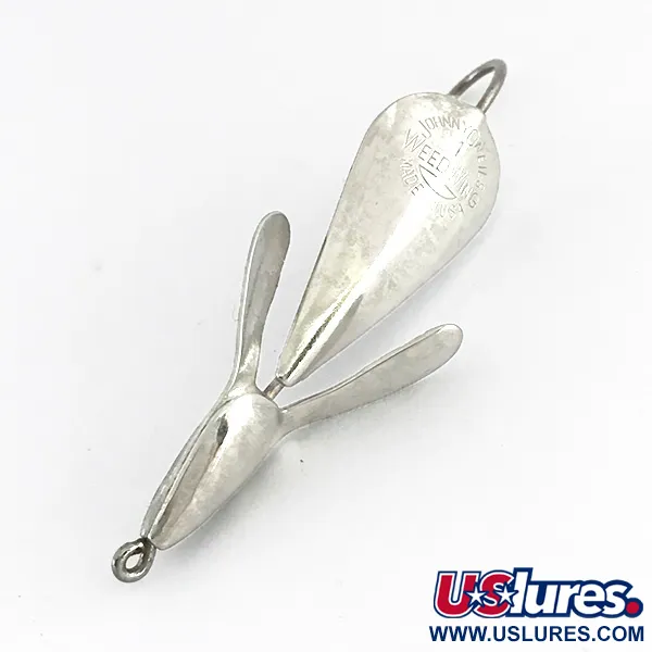 Vintage  Johnnie O'Neil Weedless Weed Wing Jonny ONeils 1, 1/4oz Nickel fishing spoon #8274
